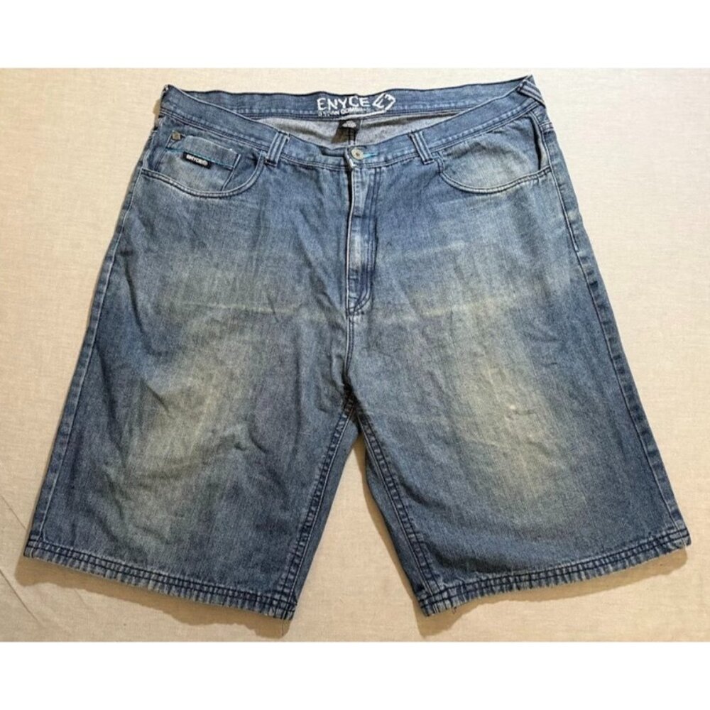 Enyce Shorts Mens 44 Blue Embroidered Logo Pocketed‎ Belted Button Men.